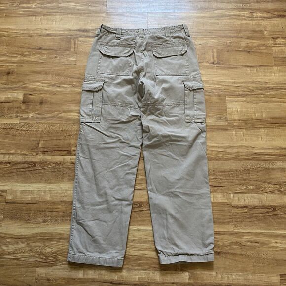 GUIDE GEAR Mens 32x30 Khaki Flannel Lined Cargo Canvas Outdoor Warm Winter Pants - Picture 11 of 16